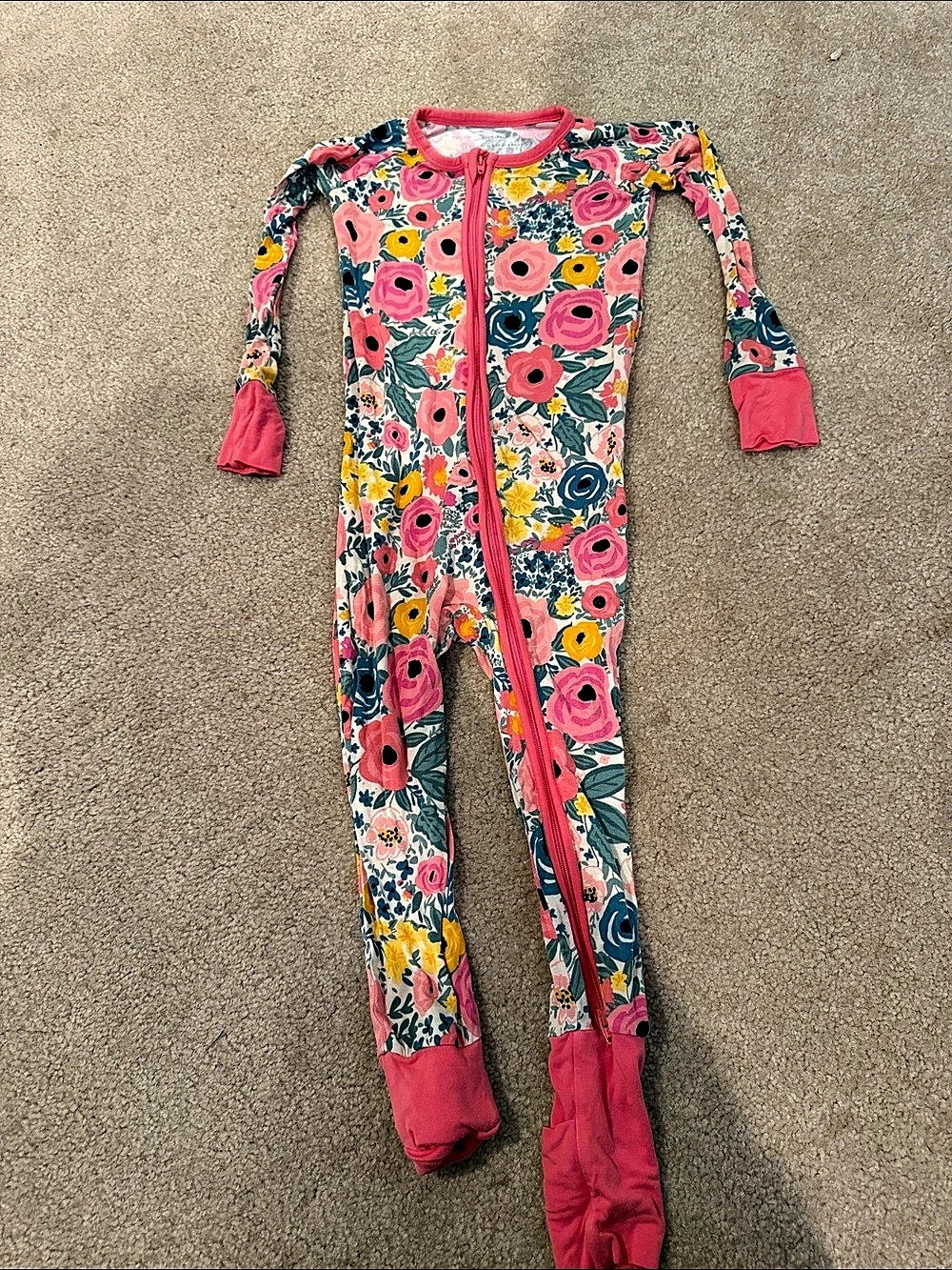 little sleepies Zippy Pajamas Floral Footed Pajamas Size 3T